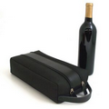 Two Bottle Holder - Black Leather & Ballistic Nylon